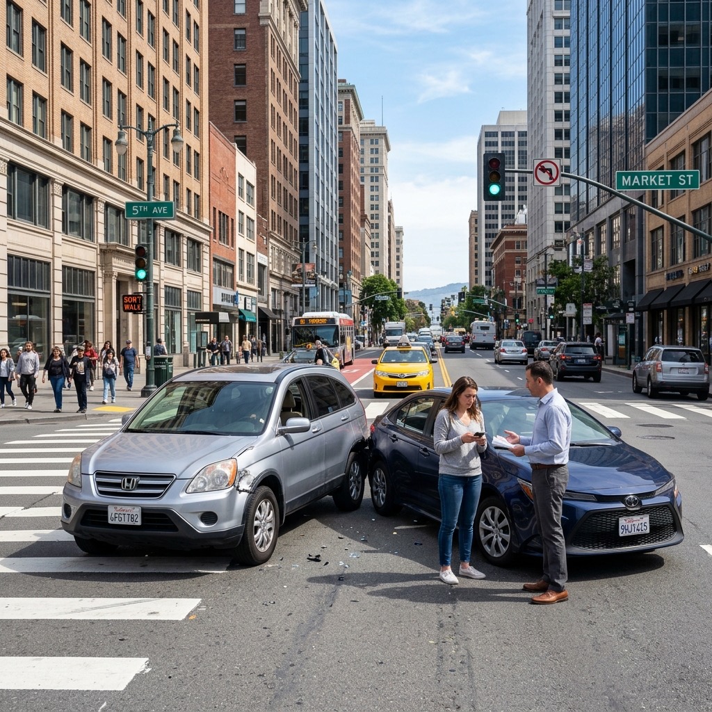 Car crash at intersection